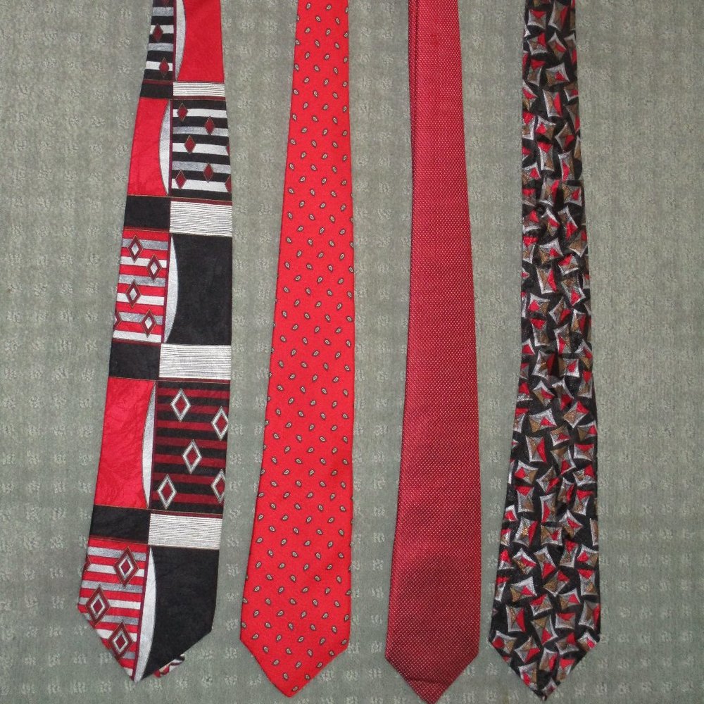 Men's Neckties - set of 4 - 100% silk